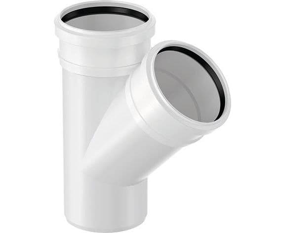 Тройник 75х50мм двухраструбный 45° Uponor Decibel