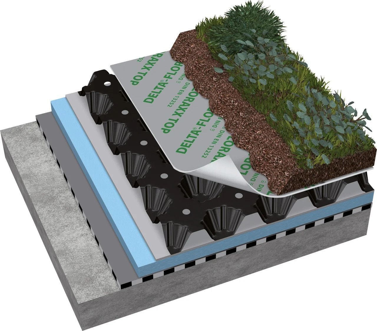 Противокорневая плёнка ПВД (LDPE) DELTA®-ROOT BARRIER