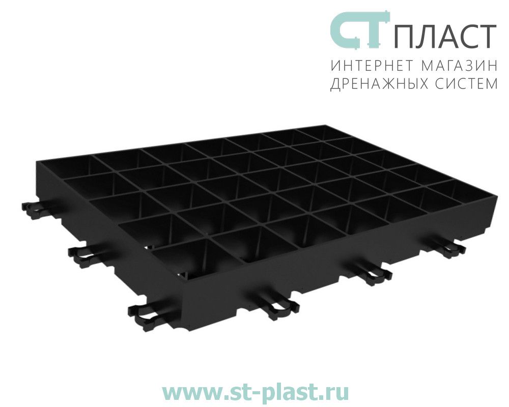 Газонная решетка Gidrolica Eco пластиковая, цвет черная